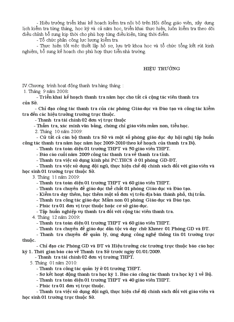 image for page Kế hoạch kiểm tra nội bộ trường năm 2009 2010