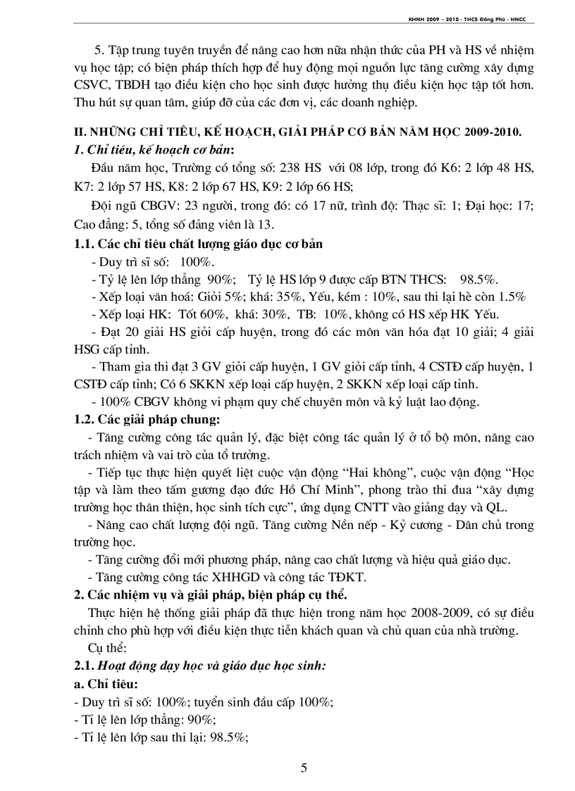 image for page Kế hoạch năm học 2009 2010 trường thcs đông phú