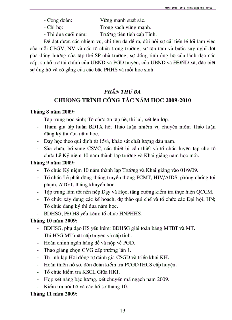 image for page Kế hoạch năm học 2009 2010 trường thcs đông phú