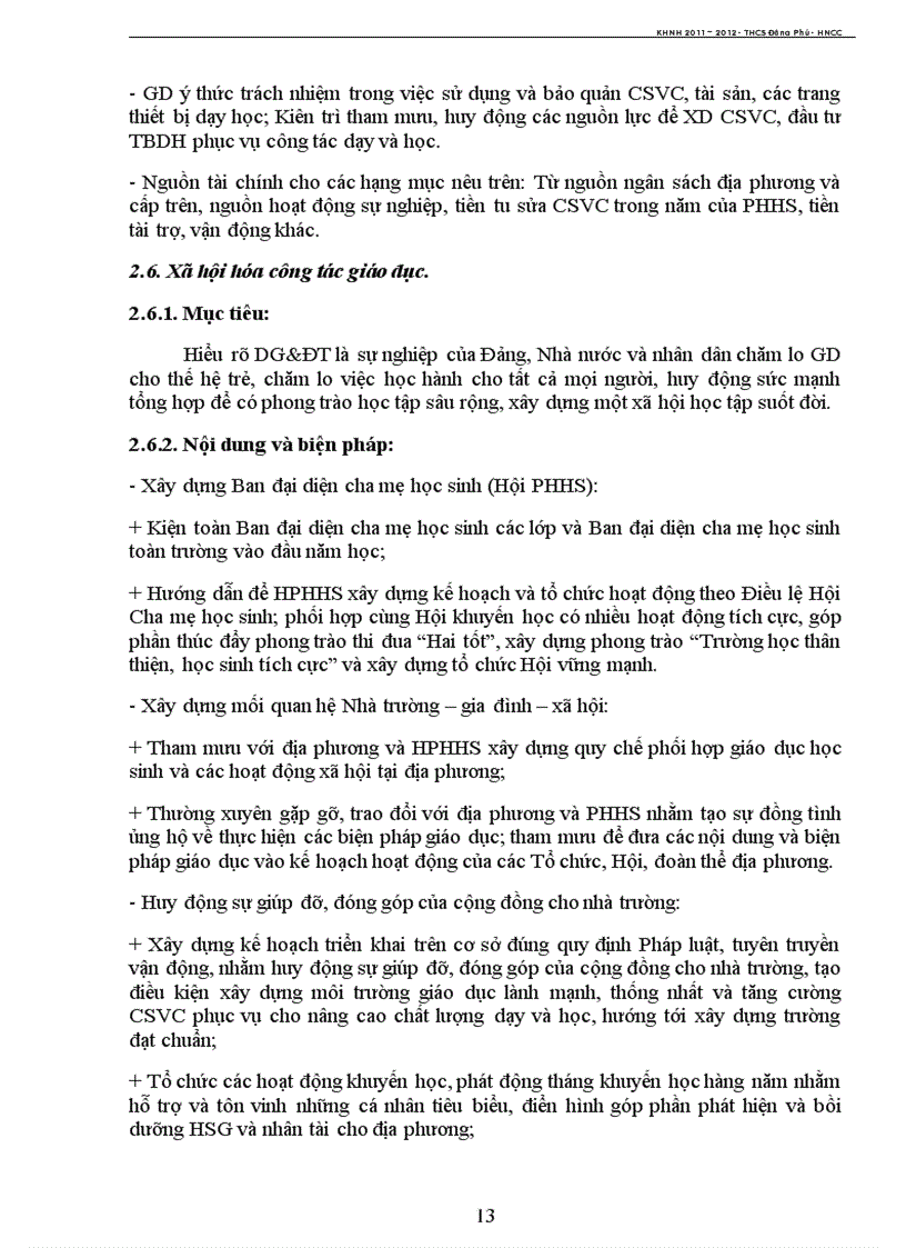 image for page Kế hoạch nhiệm vụ năm học 2011 2012