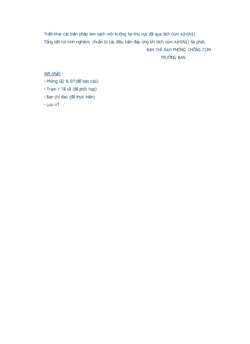 image for page Kế hoạch phòng chống đại dịch cúm A