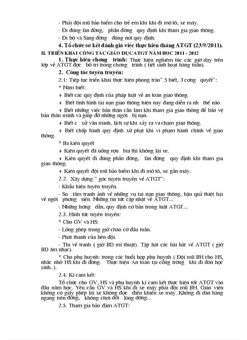 image for page Kế hoạch tháng An toàn giao thông