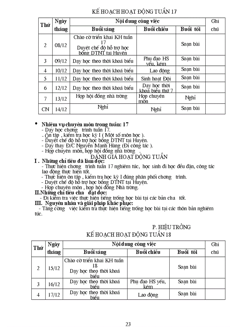 image for page Kế hoạch tháng Tuần