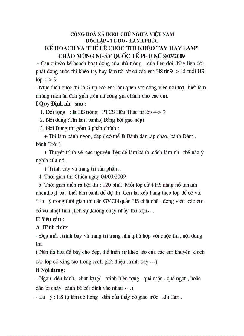 image for page Ke hoach the vke hoi thi kheo tay