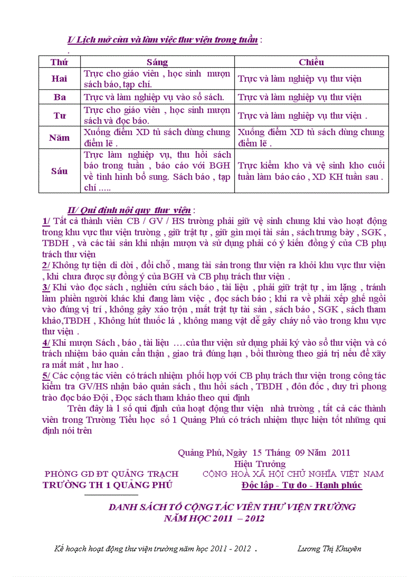 image for page Kế hoạch thư viện mới Mời các bạn tham khảo
