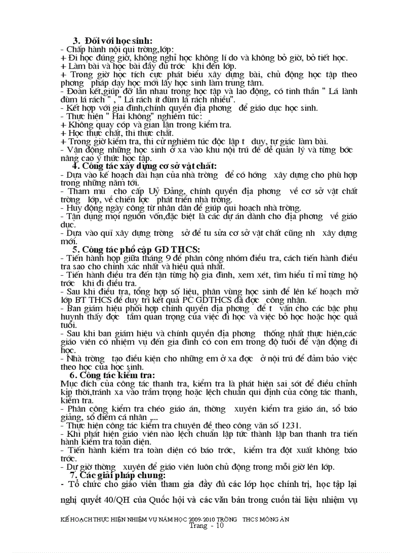 image for page Kế hoạch thực hiện nhiệm vụ năm học 2009 2010 1
