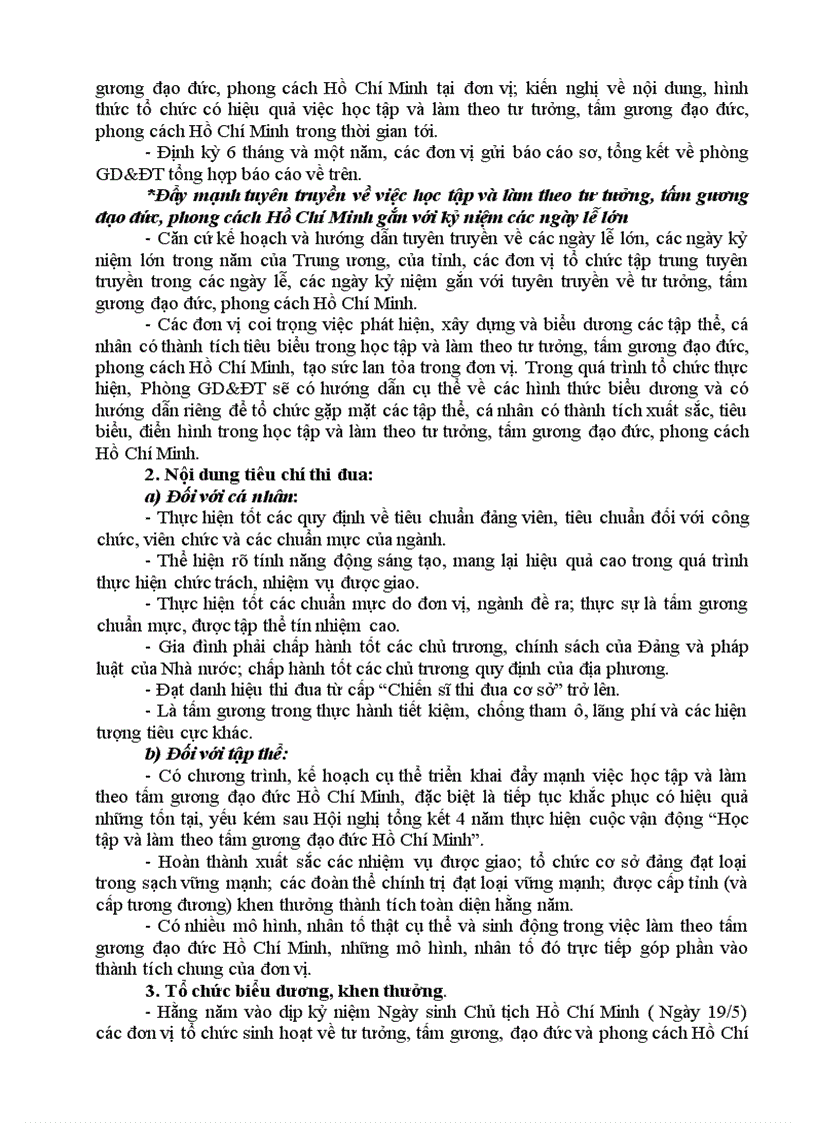 image for page Kế hoạch tổ chức thi đua biểu dương khen thưởng