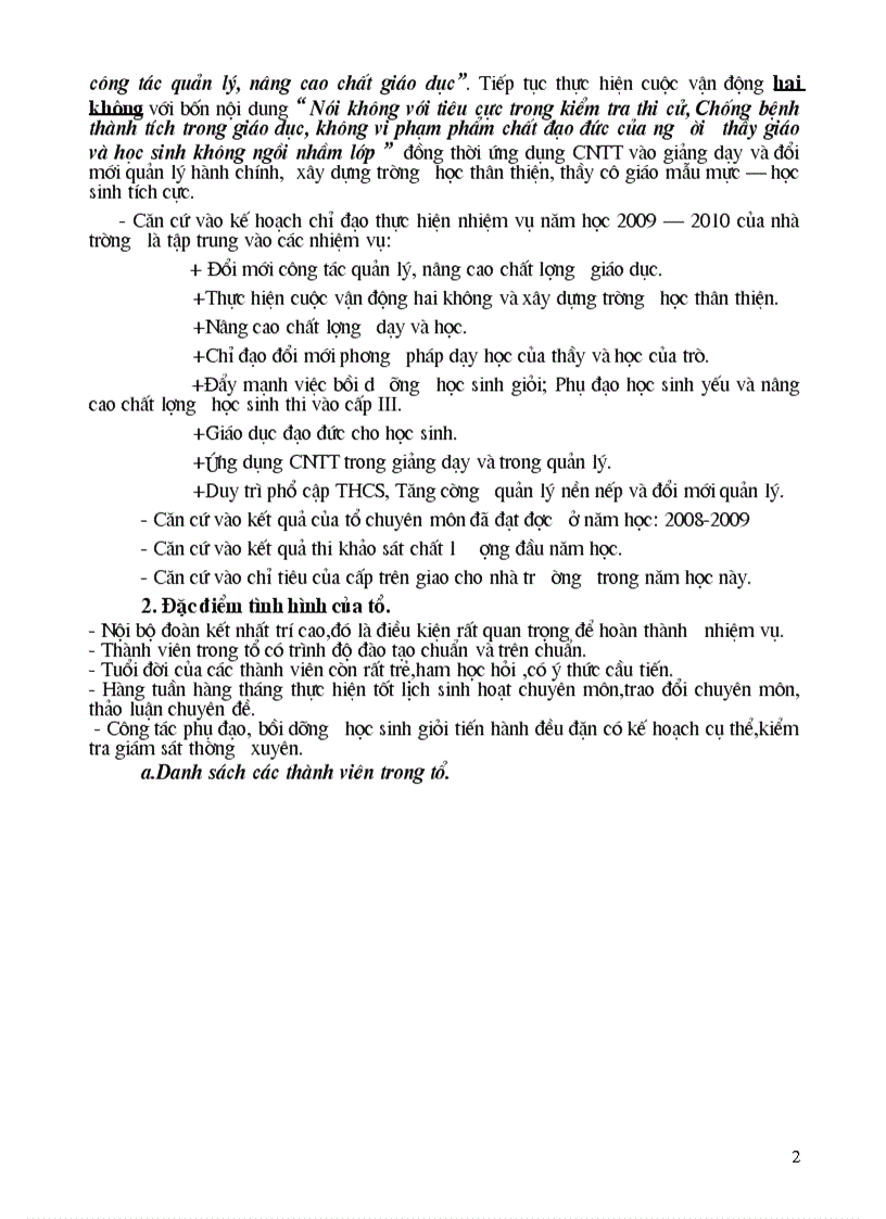 image for page Kế hoạch tổ CM Tổ trưởng