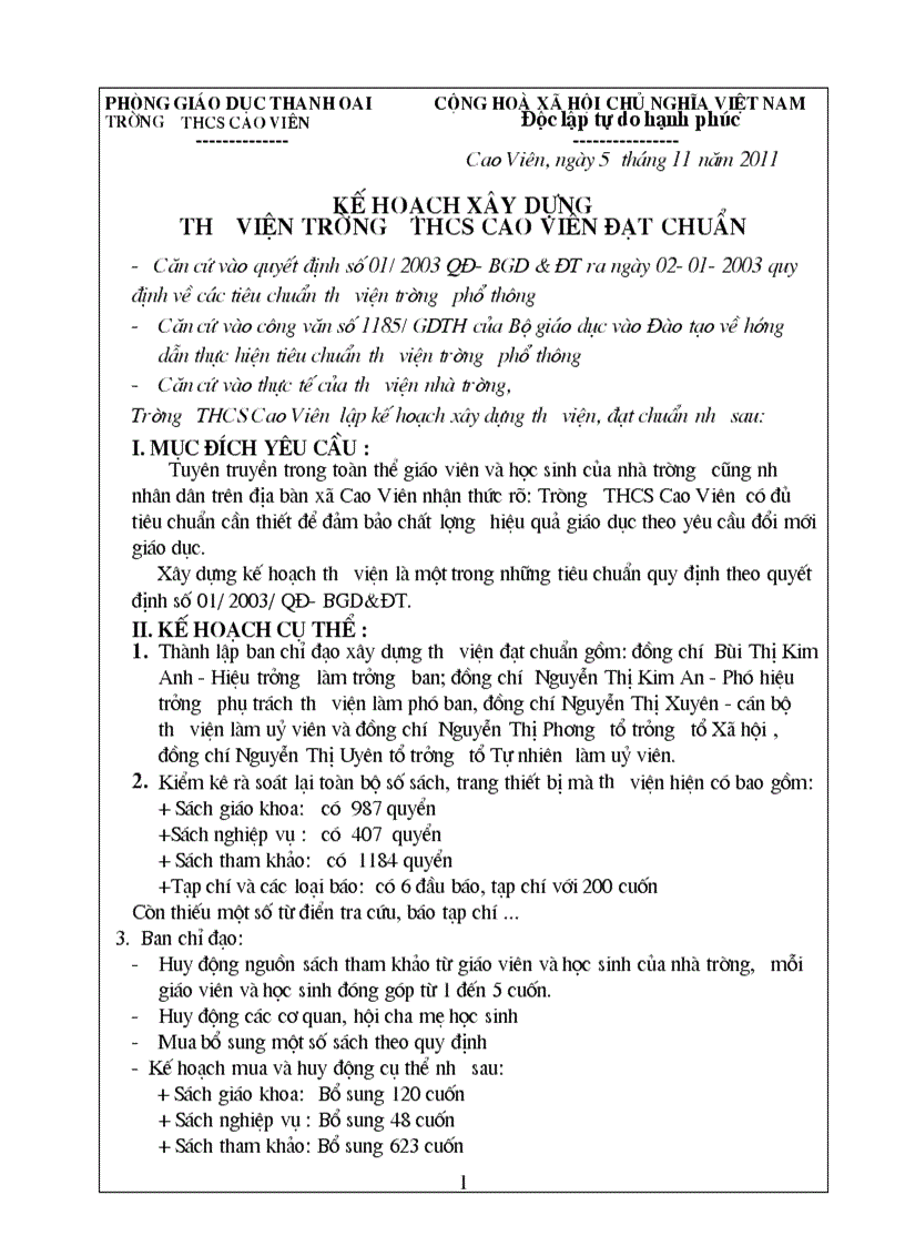 image for page Kế hoạch xây dựng thư viên chuẩn