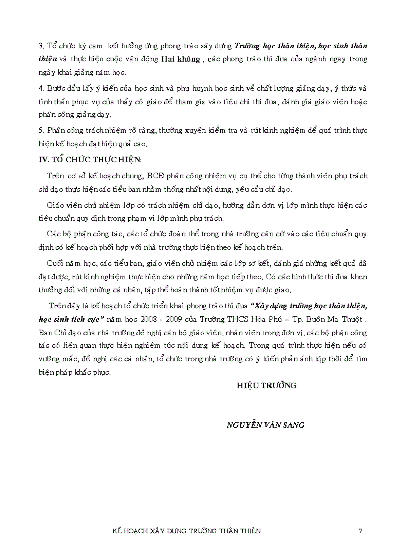 image for page Kế hoạch xây dựng Trường Thân thiện