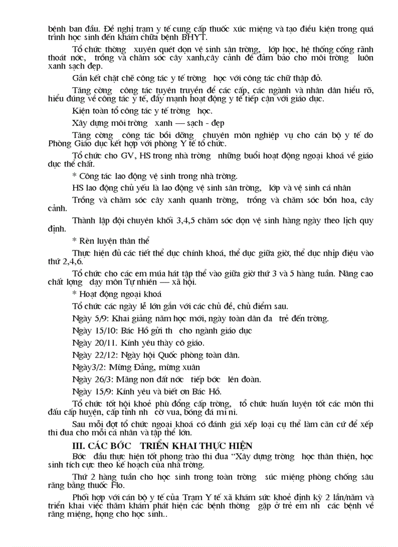 image for page Kế hoạch y tế trườngf học