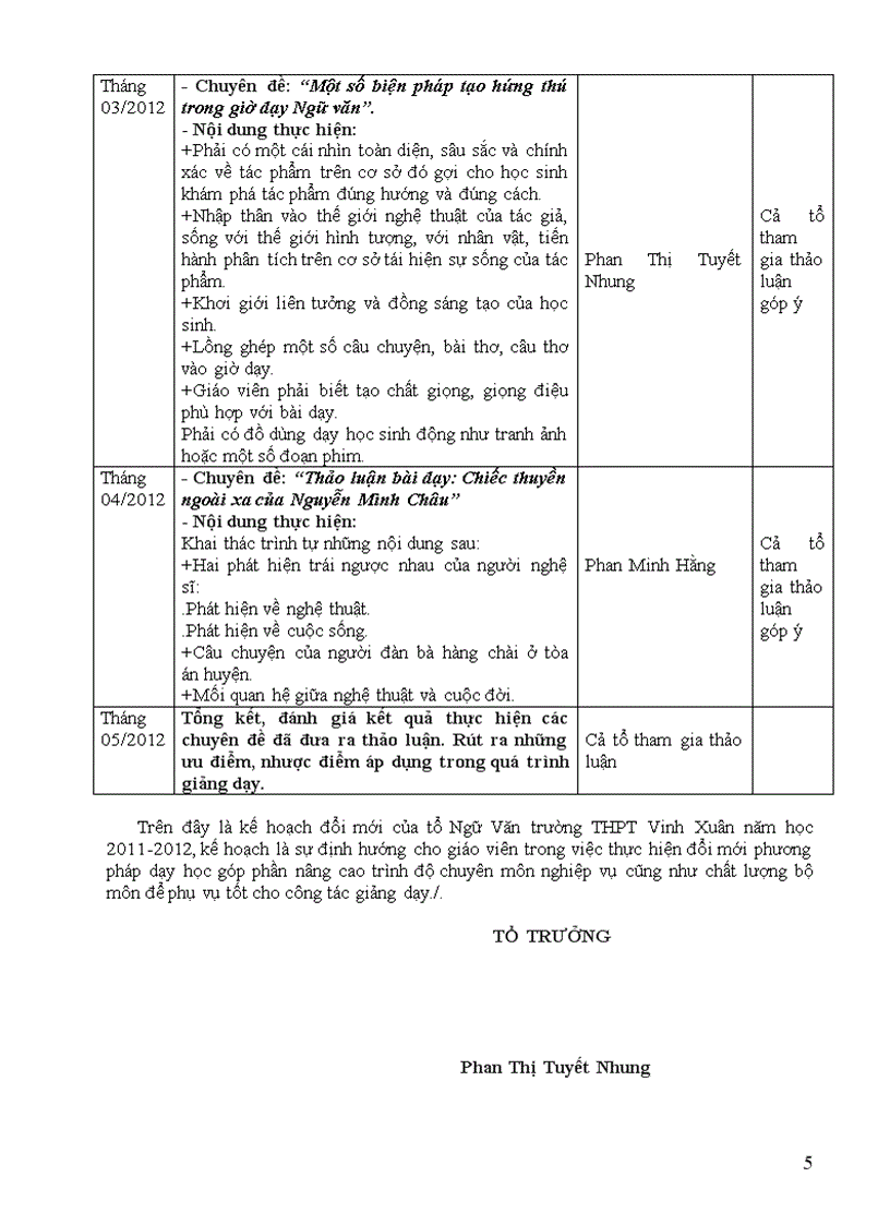 image for page Kế họch dổi mới phương pháp dạy học năm học 2011 2012 của tổ Ngữ văn