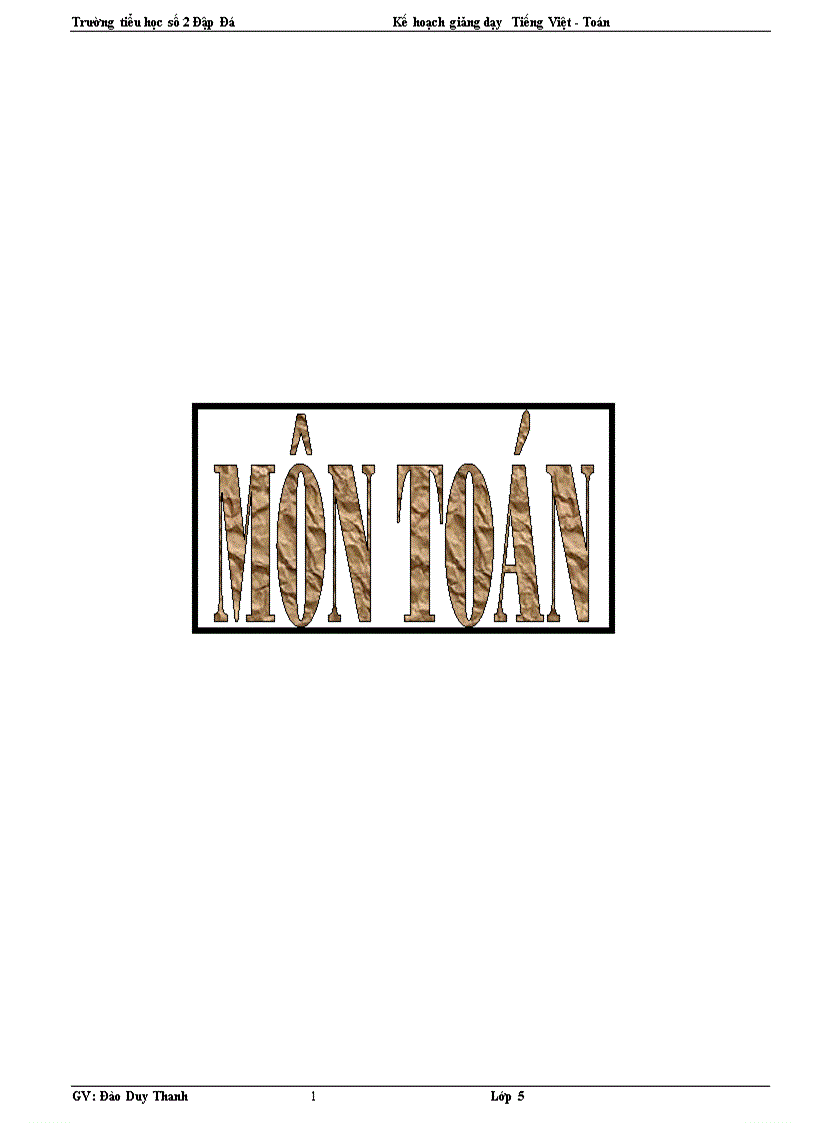 image for page Kế khoạch dạy học toan 4