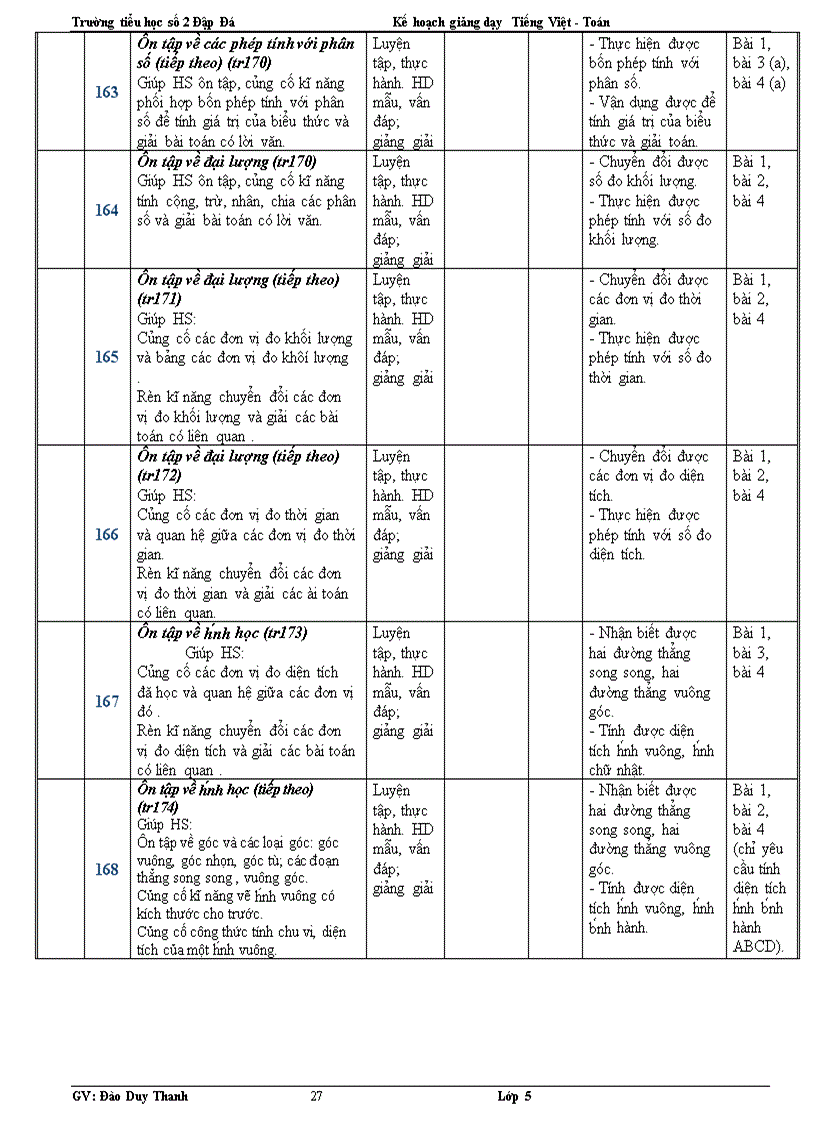 image for page Kế khoạch dạy học toan 4