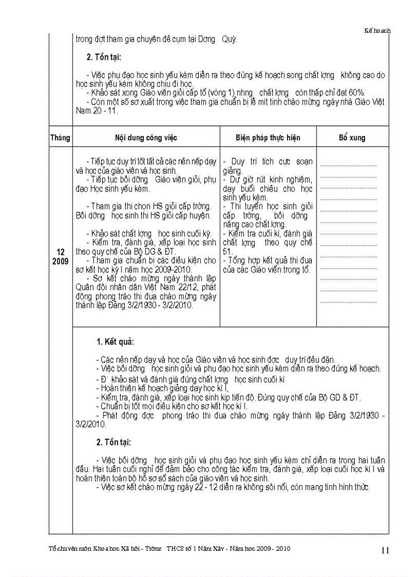 image for page Kế koạch chuyên môn tổ xã hội năm học 2009 2010