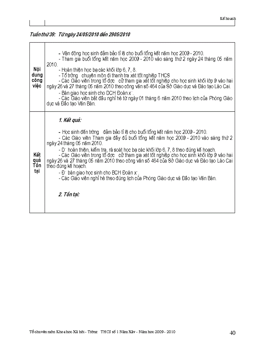image for page Kế koạch chuyên môn tổ xã hội năm học 2009 2010