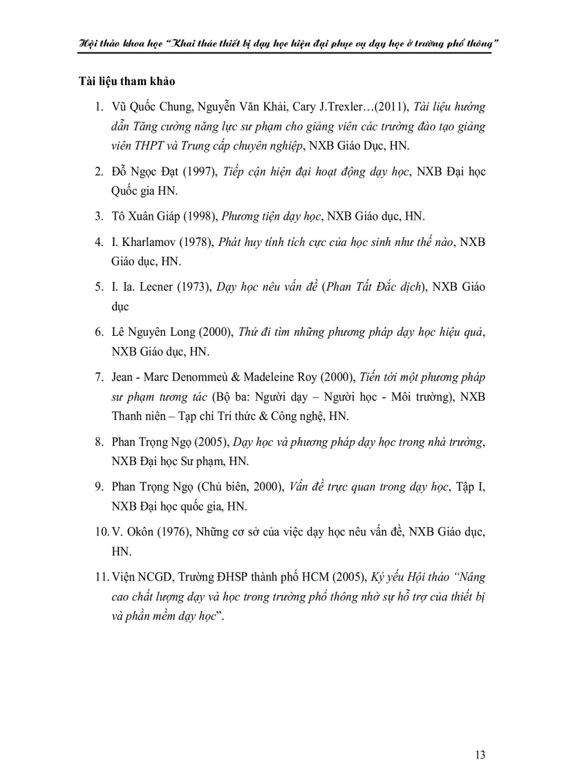 image for page Khai thác thiết bị dạy học ở trường phổ thông