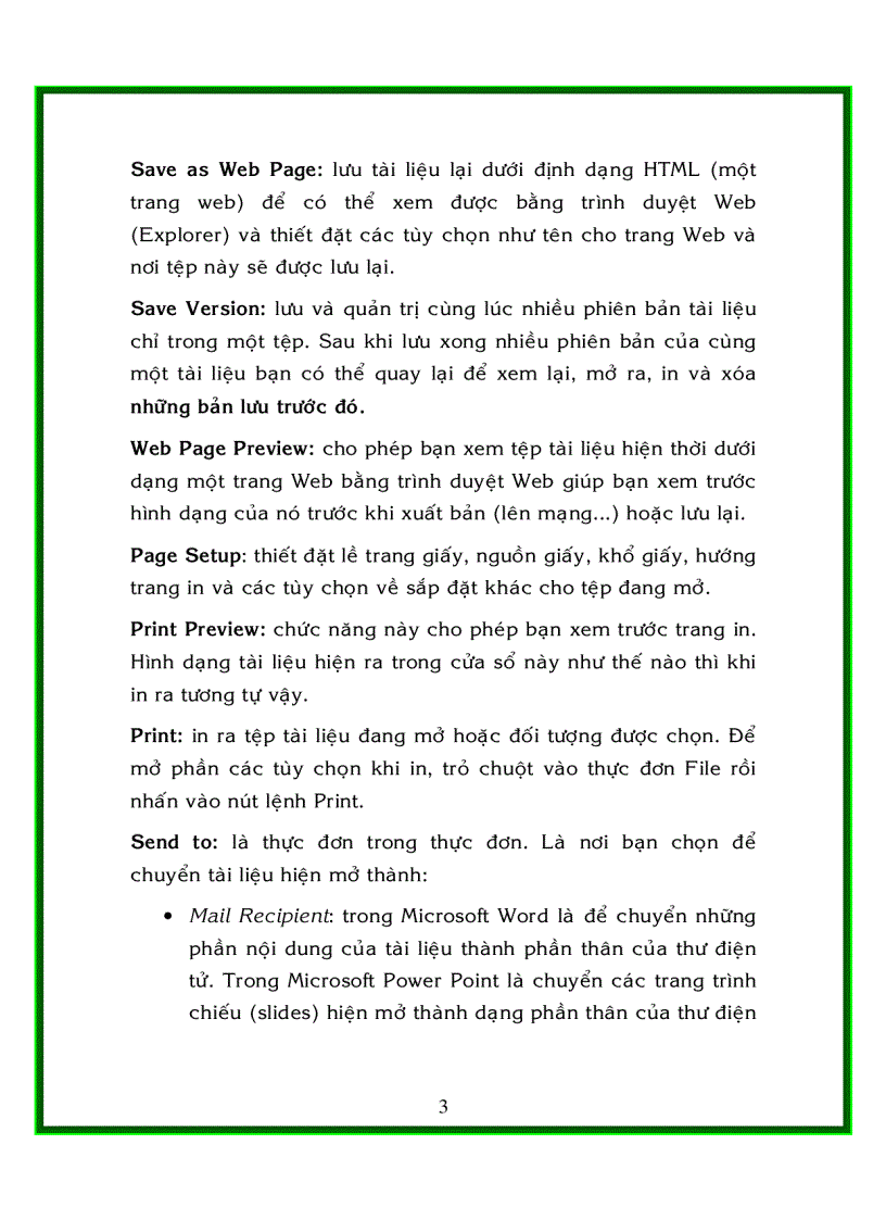 image for page Khám phá các thực đơn trong ms word