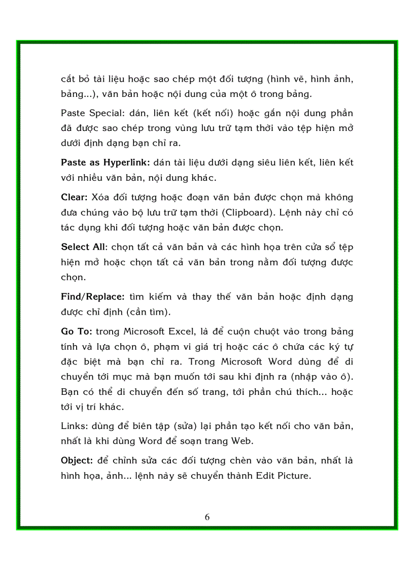 image for page Khám phá các thực đơn trong ms word