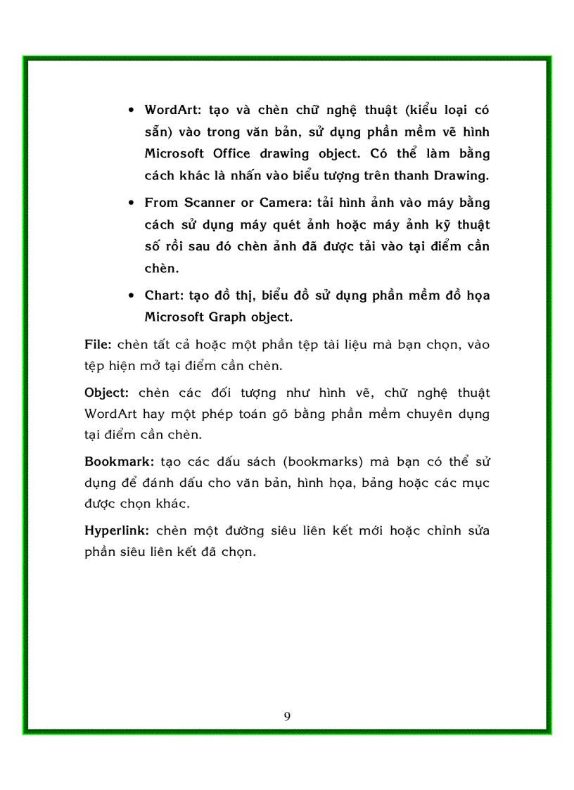 image for page Khám phá các thực đơn trong ms word