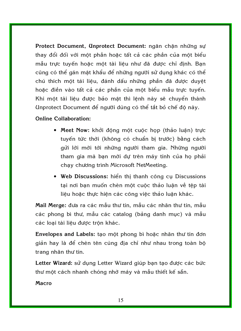 image for page Khám phá các thực đơn trong ms word