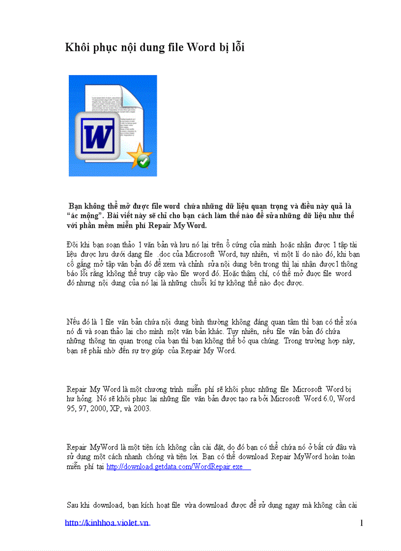 image for page Khôi phục nội dung file Word bị lỗi