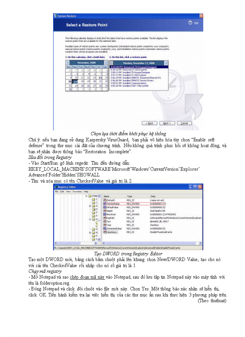 image for page Khoi phuc thu muc An trong Windows khi bi virus