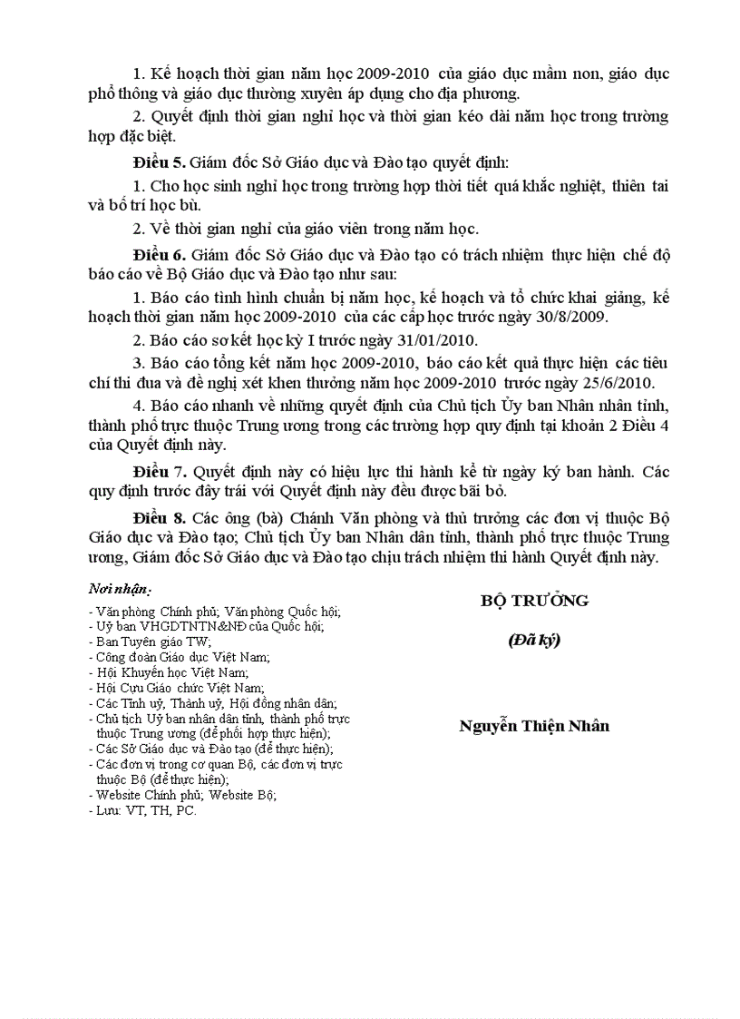 image for page Khung kế hoạch năm học 2009 2010