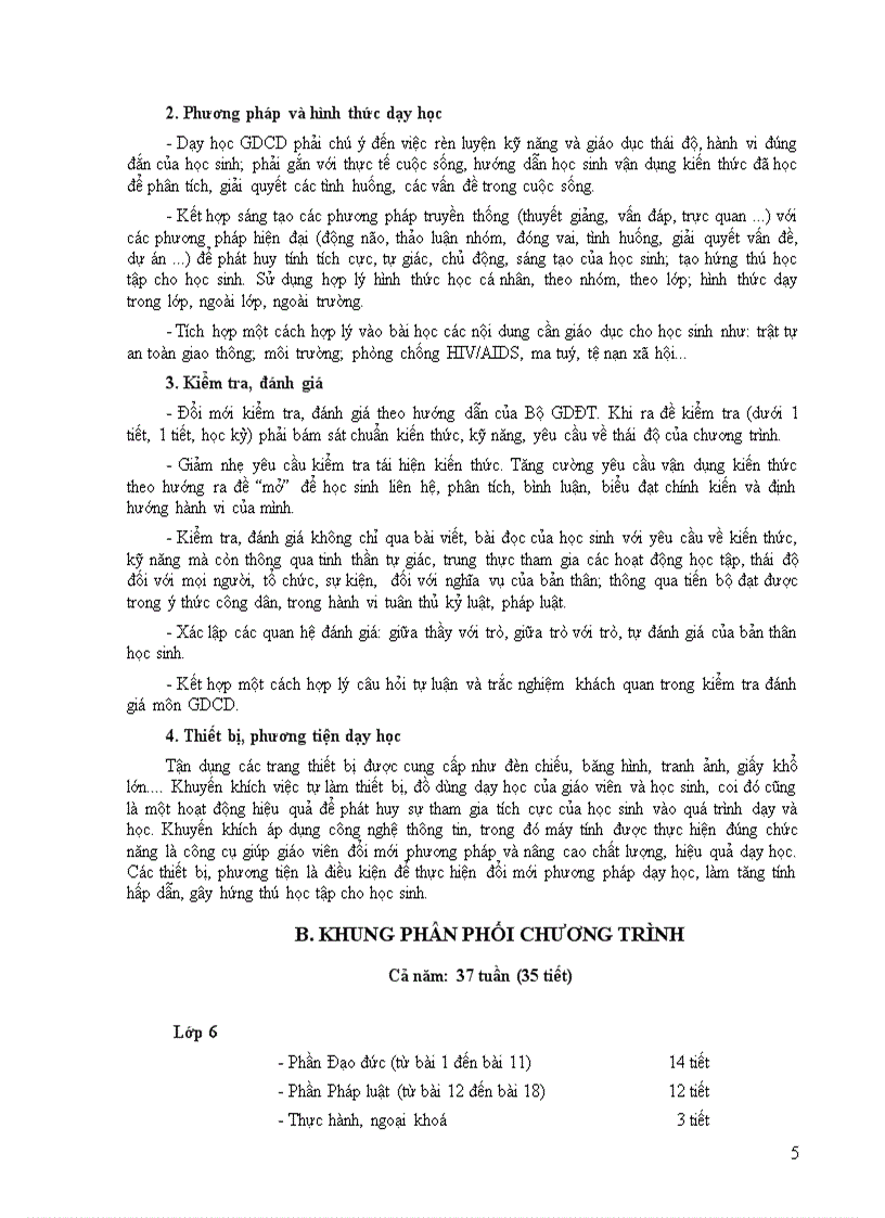 image for page KHUNG Phân phối chương trình môn GDCD