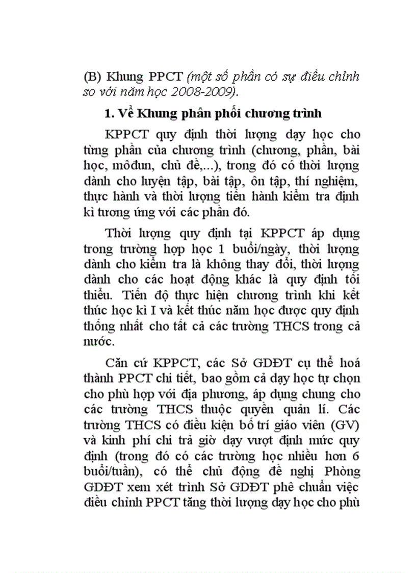 image for page Khung Phân phối chương trình môn Hóa học THCS 2009 2010