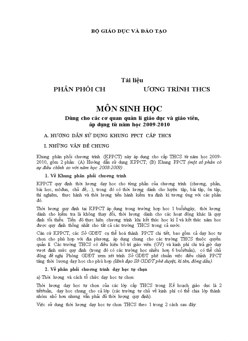 image for page KHUNG Phân phối chương trình môn SINH HỌC