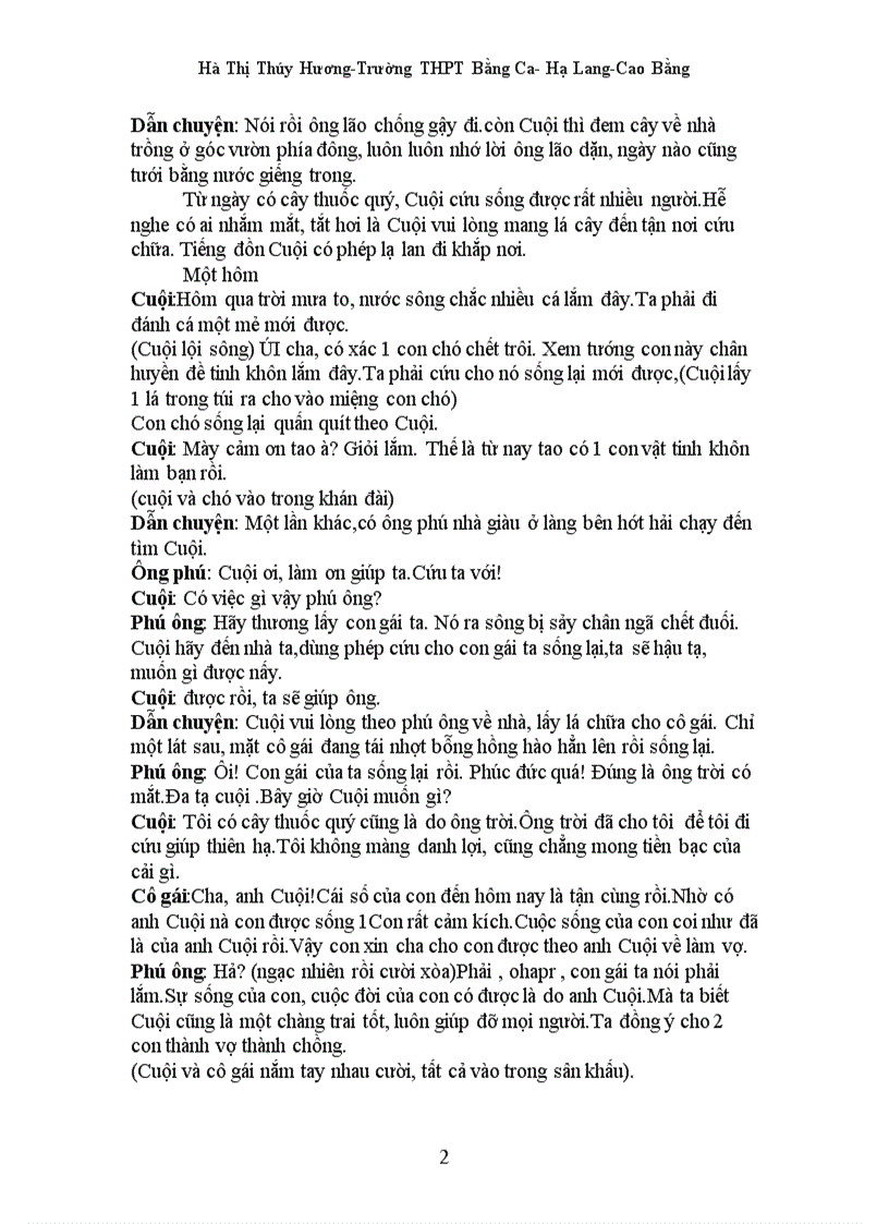 image for page Kịch bản Sự tích chú Cuội cung trăng