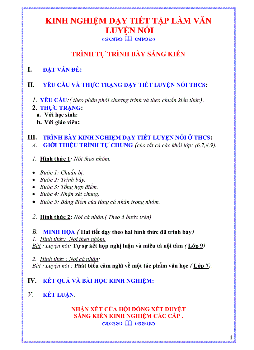 image for page Kinh nghiệm dạy tiết luyện nói