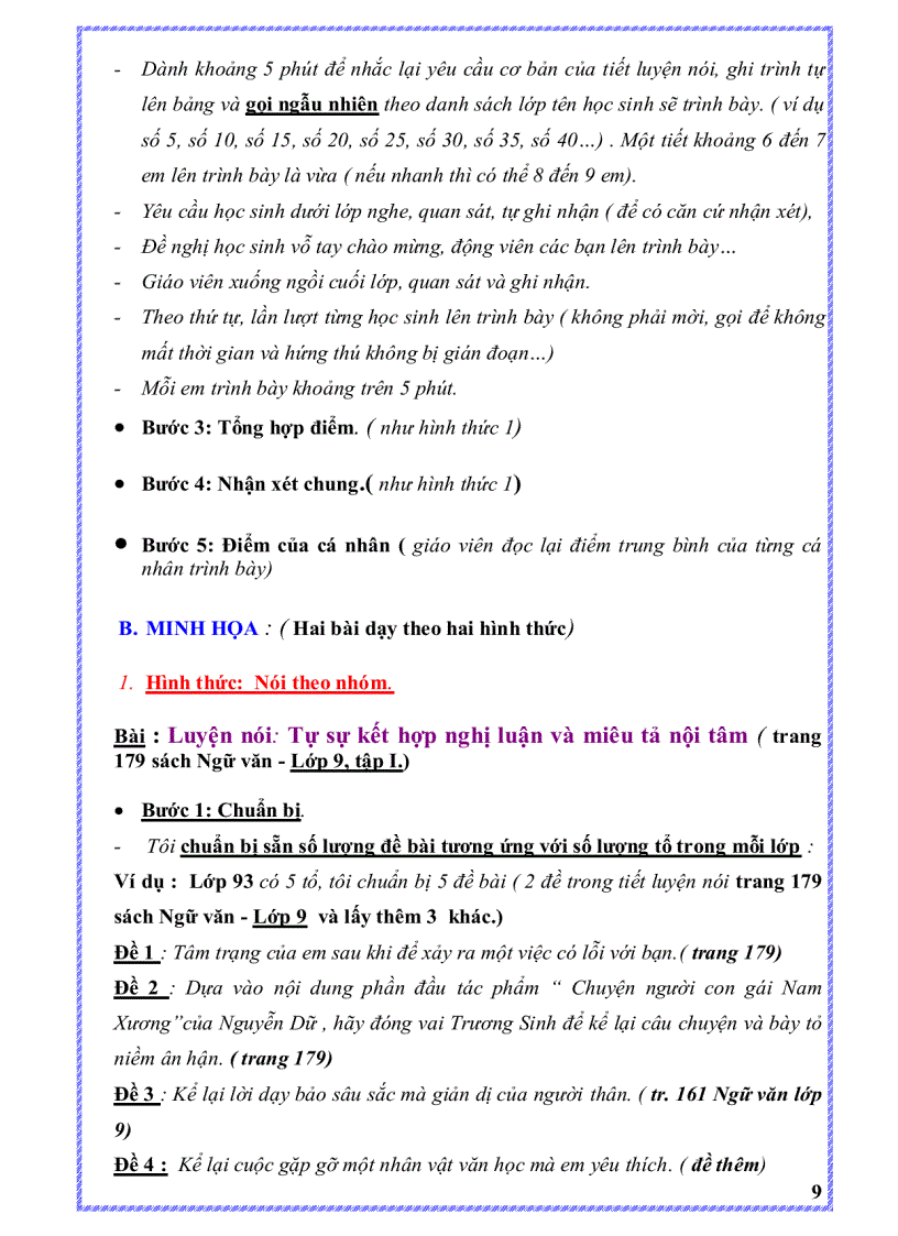 image for page Kinh nghiệm dạy tiết luyện nói