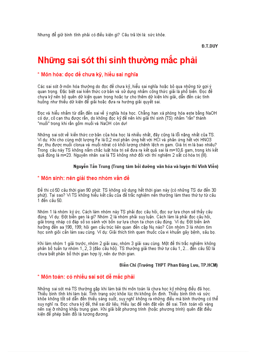 image for page Kinh Nghiệm Làm Bài Thi Trắc Nghiệm