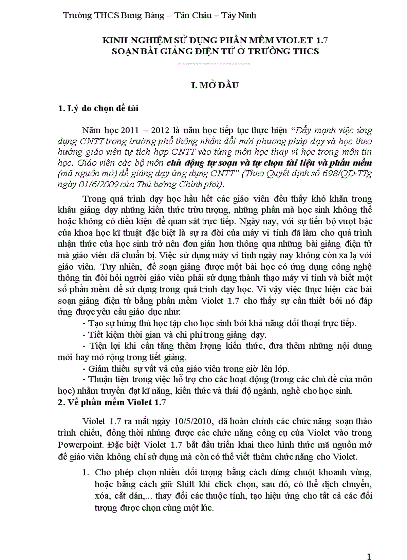 image for page Kinh nghiệm soạn giảng GAĐT bằng phần mềm Violet