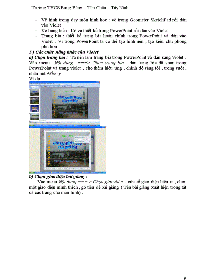 image for page Kinh nghiệm soạn giảng GAĐT bằng phần mềm Violet