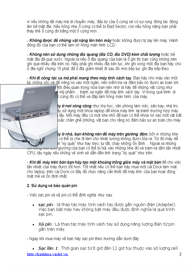 image for page Kinh nghiệm sử dụng mấy tính xách tay