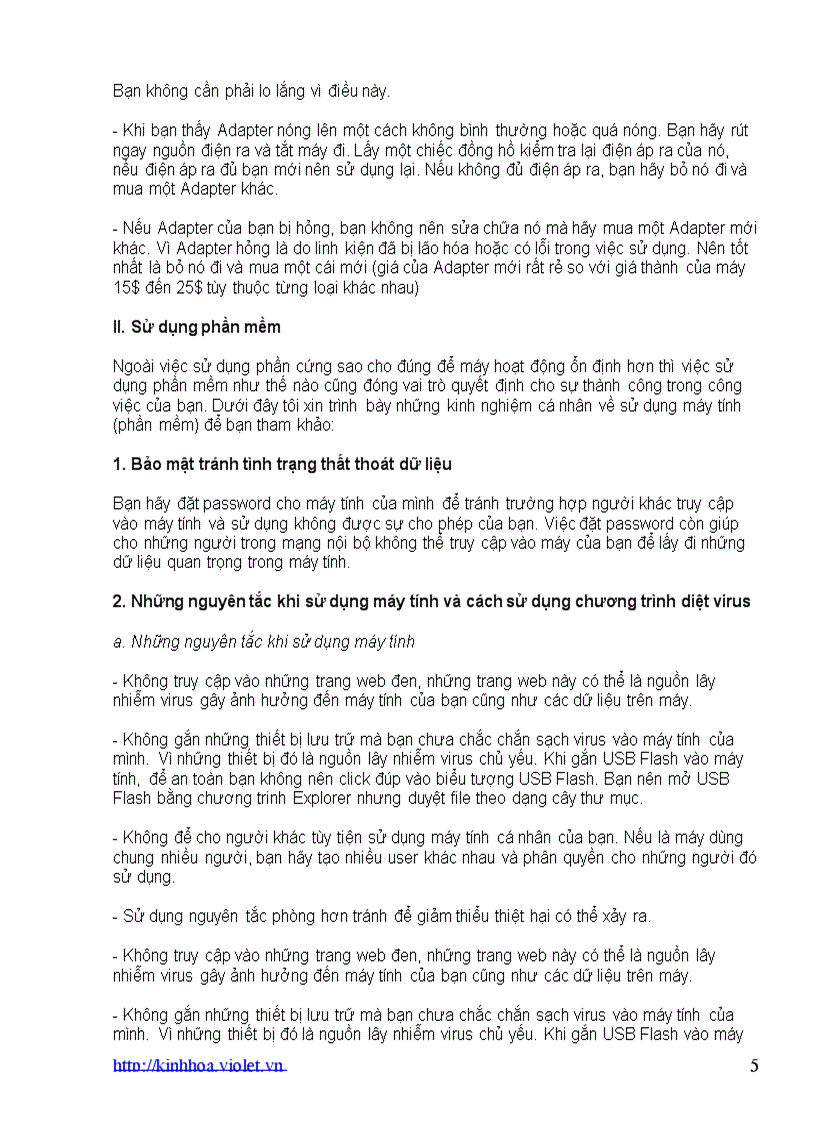 image for page Kinh nghiệm sử dụng mấy tính xách tay