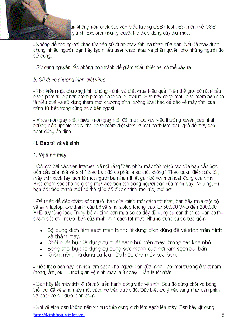 image for page Kinh nghiệm sử dụng mấy tính xách tay