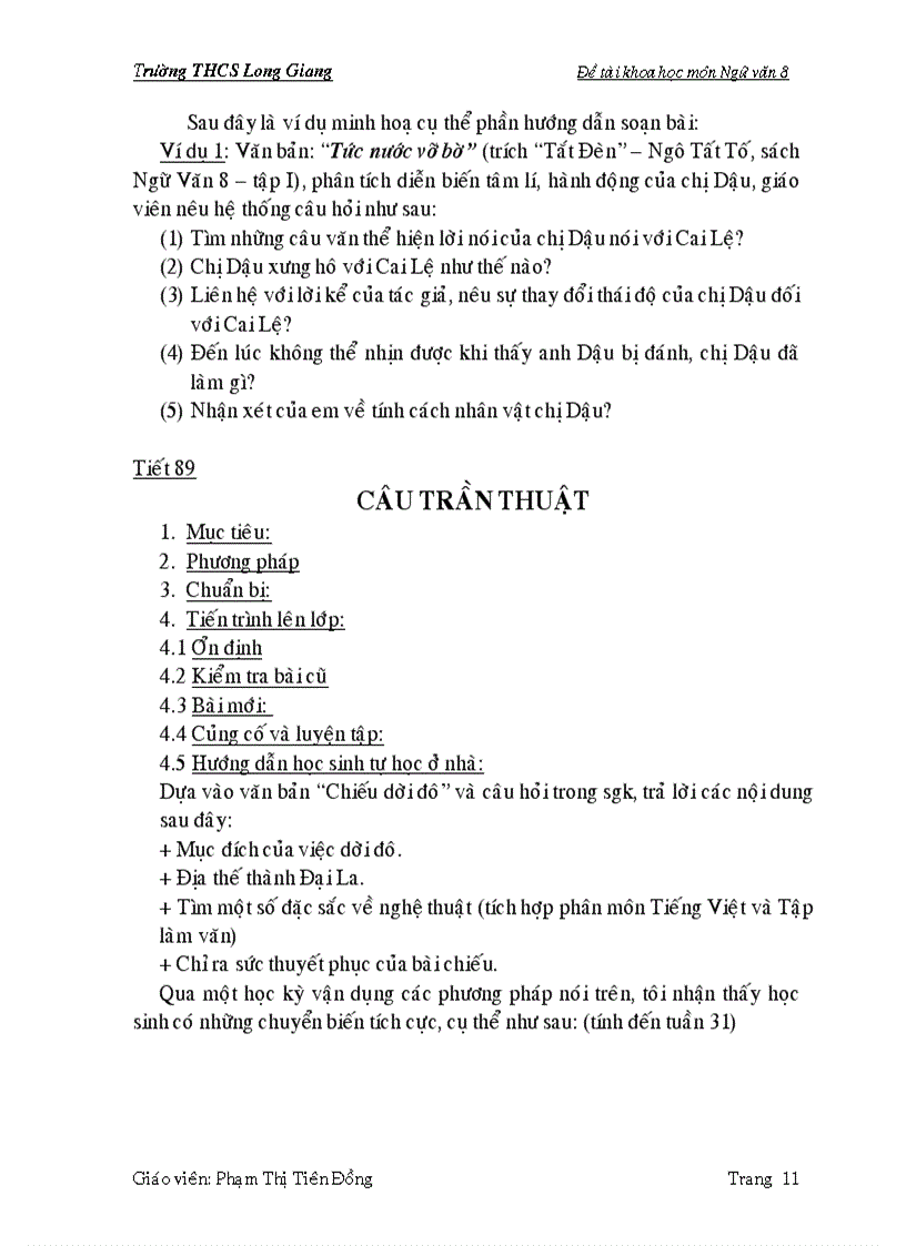 image for page Kinh nghiệm xây dựng nếp học tập tích cực trong khâu soạn bài môn Ngữ Văn 8 2009 2010