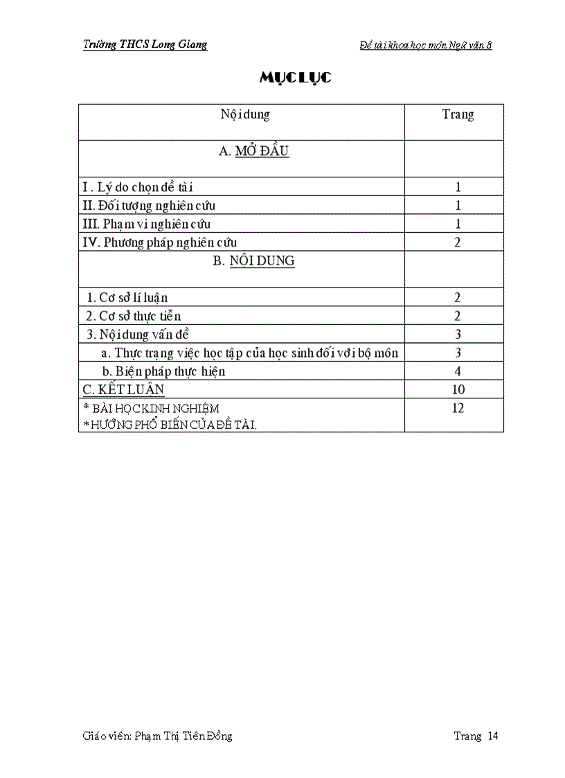 image for page Kinh nghiệm xây dựng nếp học tập tích cực trong khâu soạn bài môn Ngữ Văn 8 2009 2010