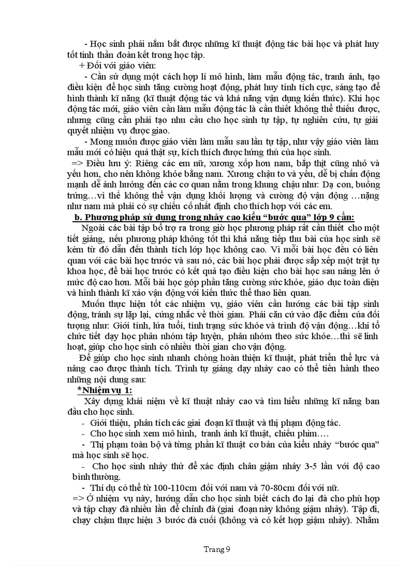 image for page KN Giúp HS 9 học tốt môn nhảy cao kiểu bước qua