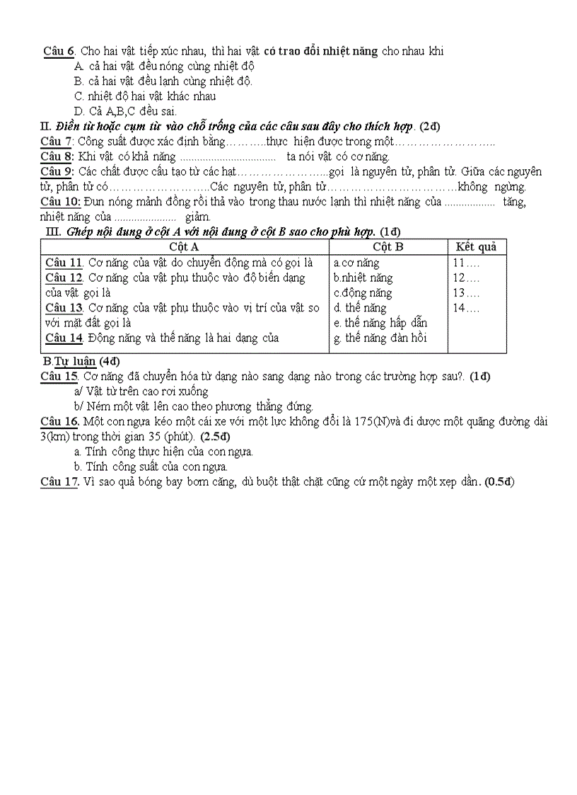 image for page KTDK lý 8 Tiết 26 HKII