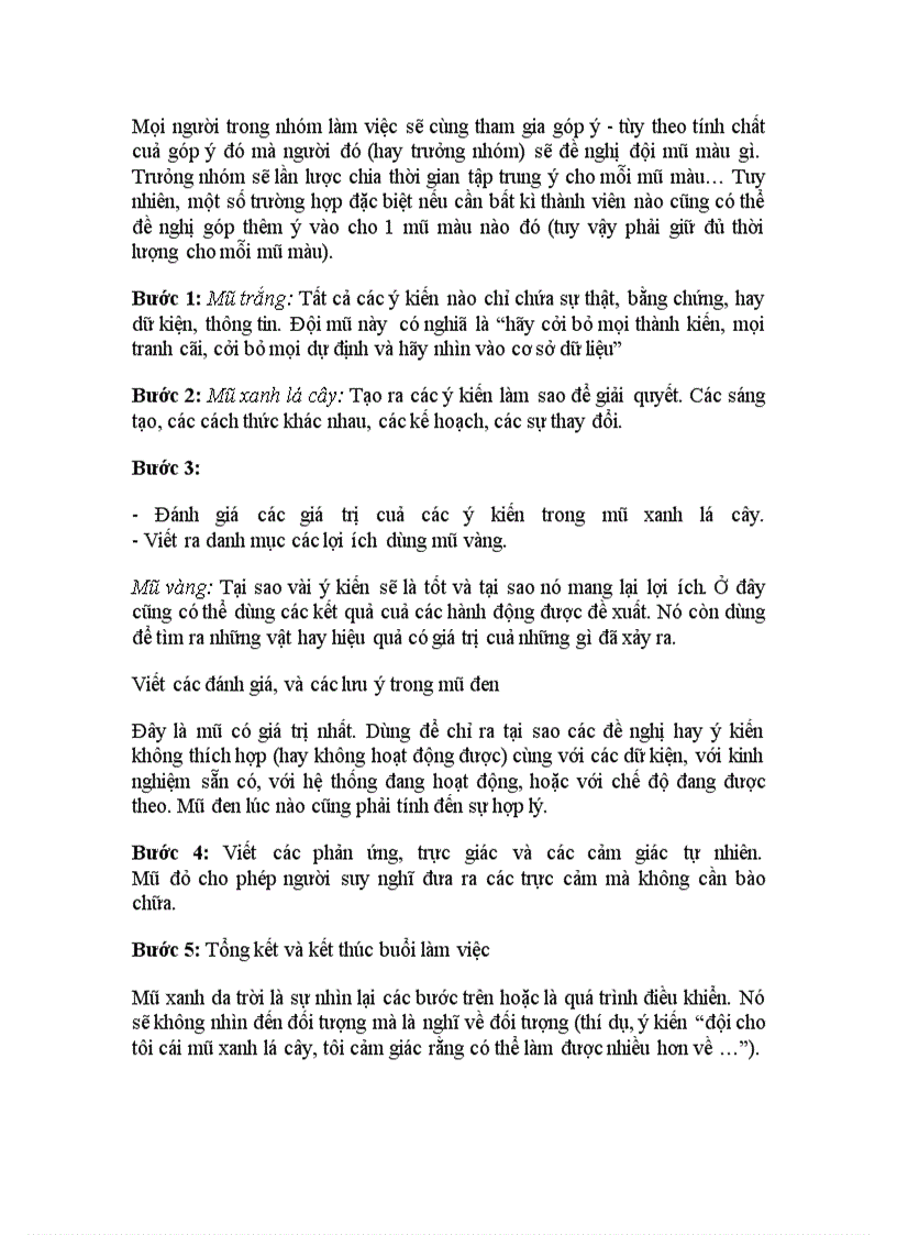 image for page Kỹ thuật 6 chiếc mũ tư duy