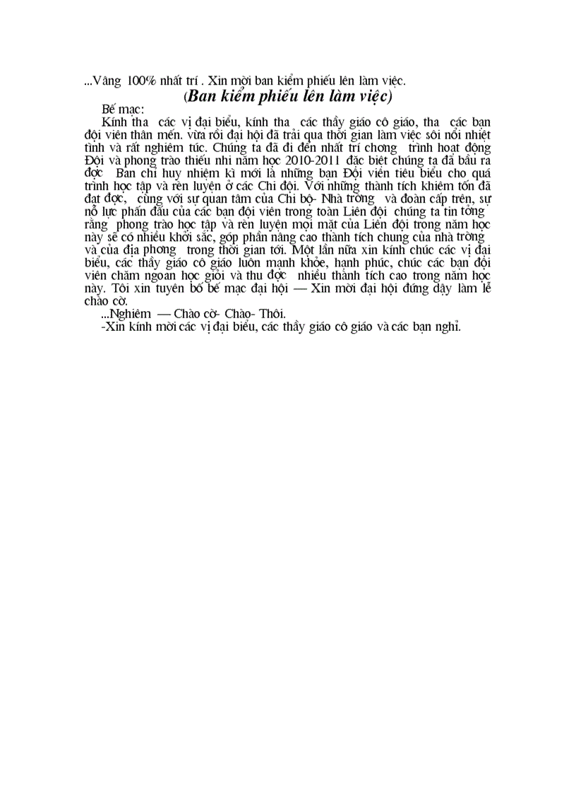 image for page Kịch bản chương trình Đại hội liên đội 1