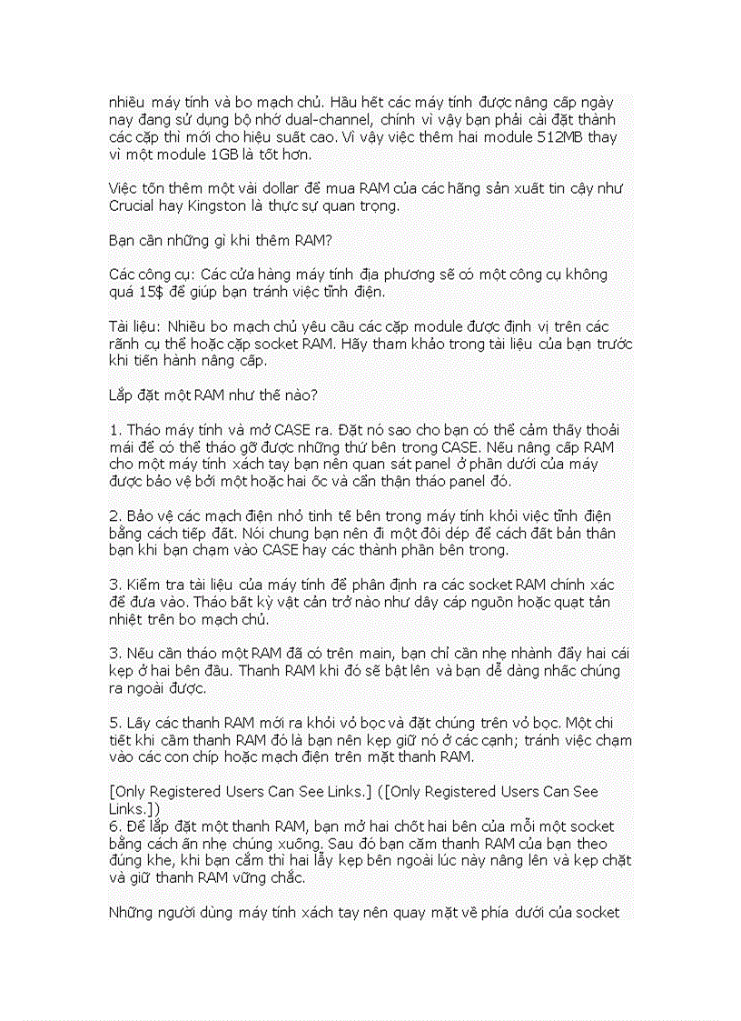 image for page Làm gì khi muốn lắp thêm Ram máy tính