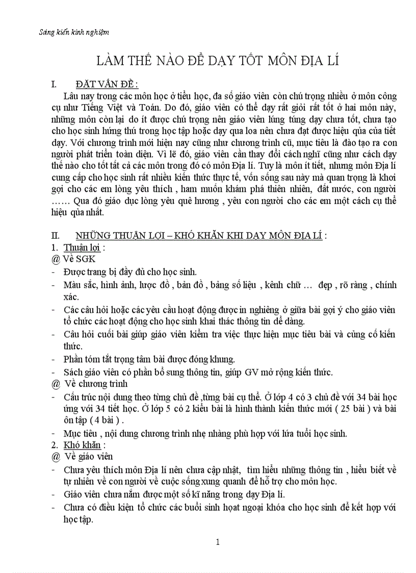 image for page Làm thế nào để dạy tốt môn địa lí