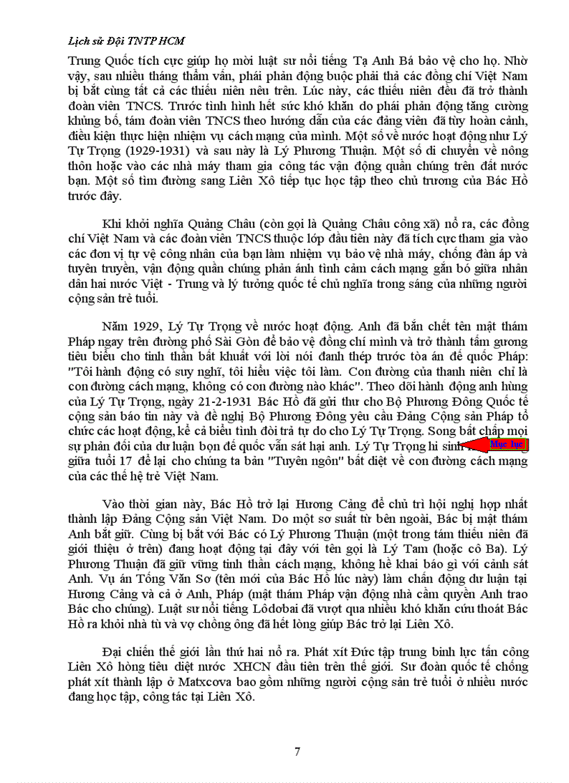 image for page Lịch sử Đội TNTP HCM