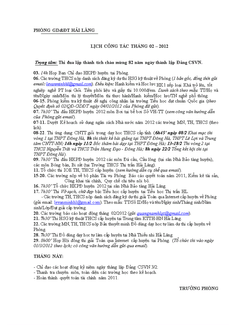 image for page Lịch tháng 2 PGD 1